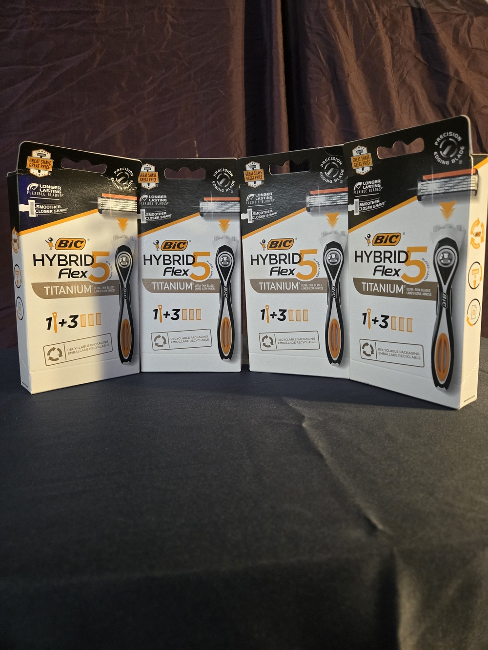 BIC Hybrid Flex 5 Titanium Razors - Orange/Black (4 Packs)